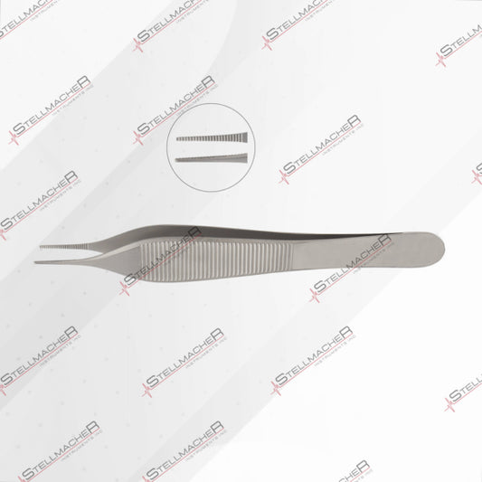 Adson forceps dressing, Serrated, 0.8 mm, overall length 12cm