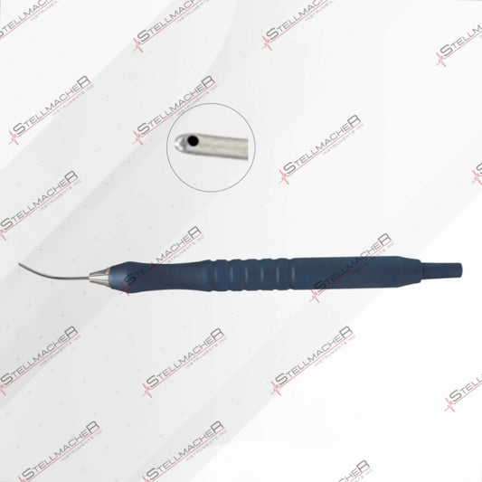 Aspirating cannula handpiece Conical Tip, aspirating port 0.3 mm, 23 ga, TT overall length 11cm Titanium