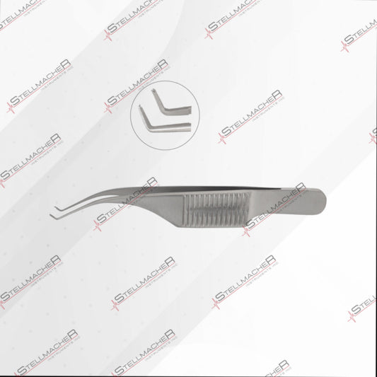 Barraquer, Colibri Micro-Suture forceps, 1 x 2 teeth, 0.12 mm, with platform, overall length 7.5 cm