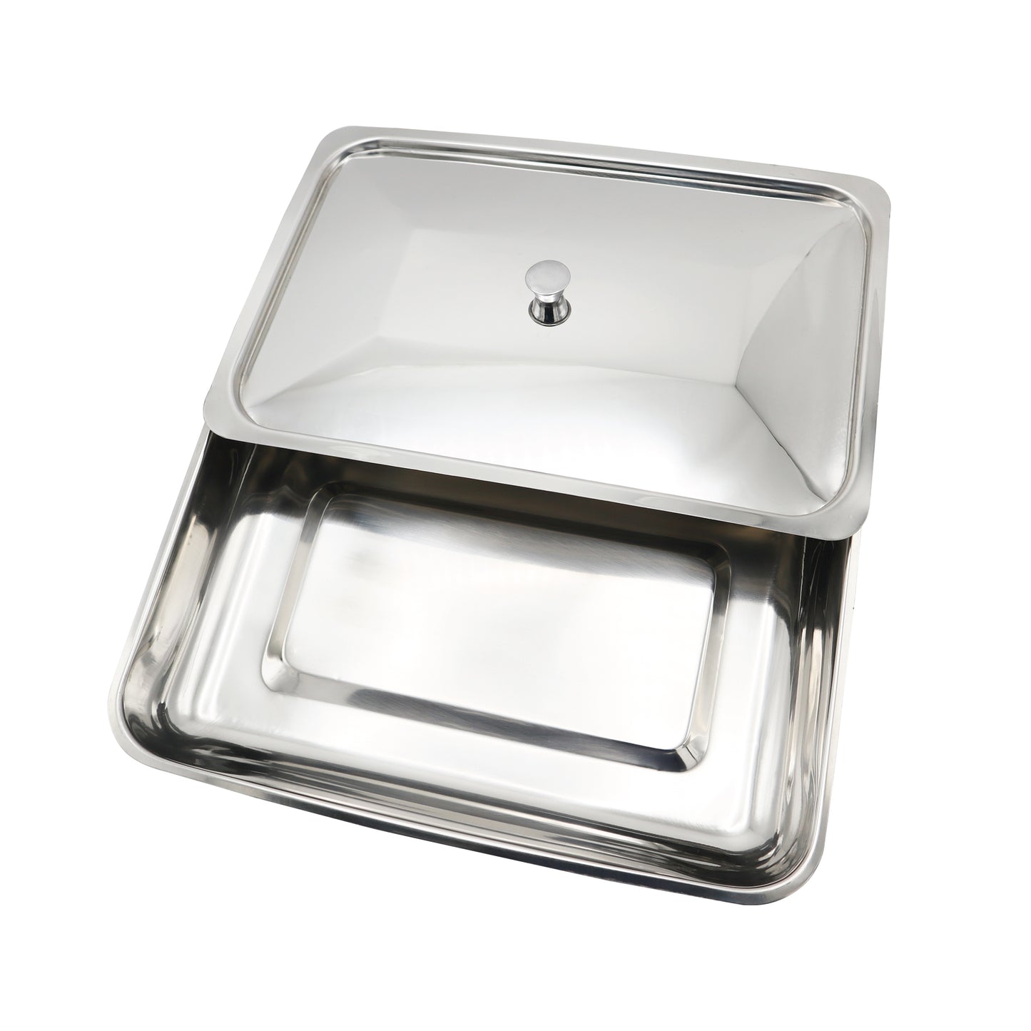Stainless Steel Instrument Tray with Lid & handle grip