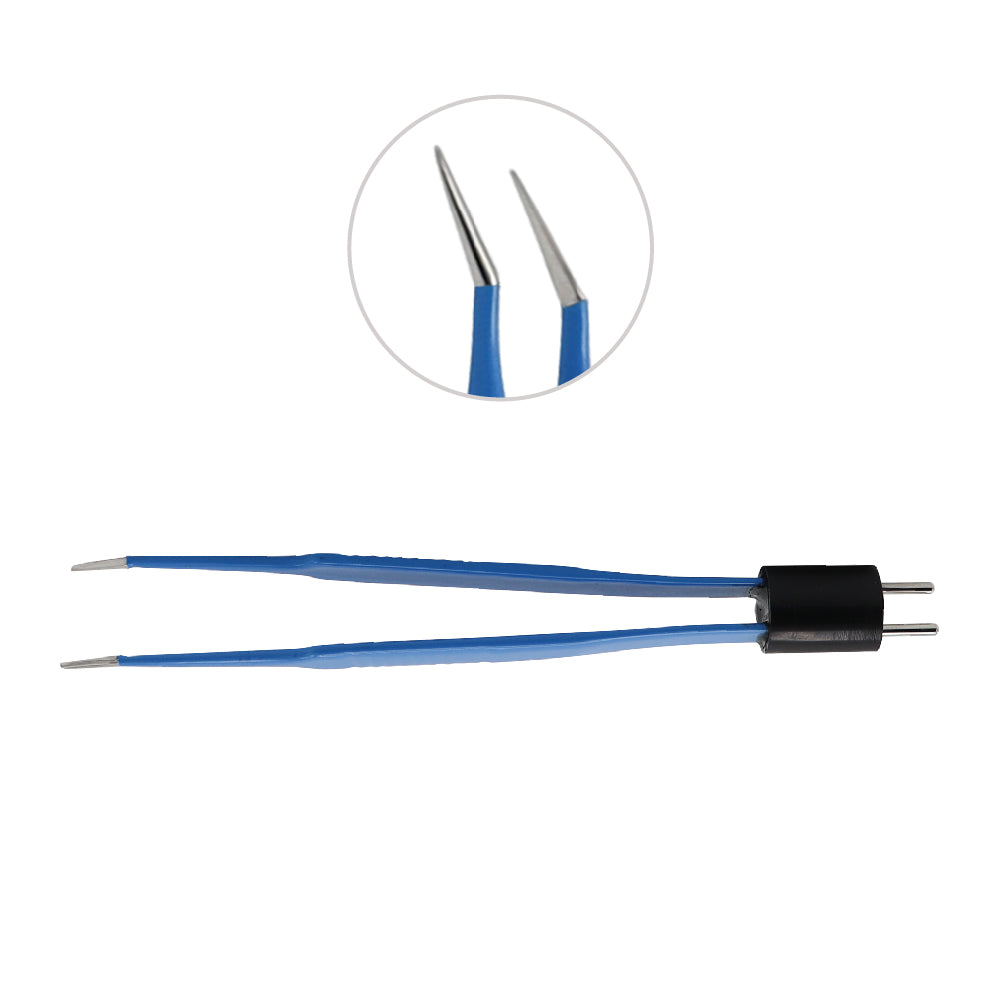 Iris Bipolar Forceps- Angled 108mm, 0.3mm Tip