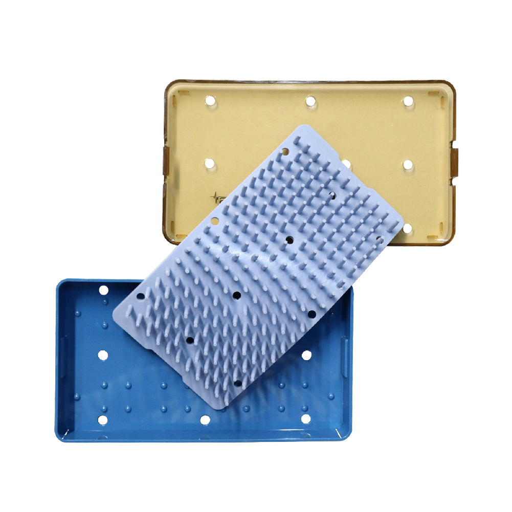 Plastic Sterilization Tray with Silicone Finger Mat - 160 x 90 x 22mm