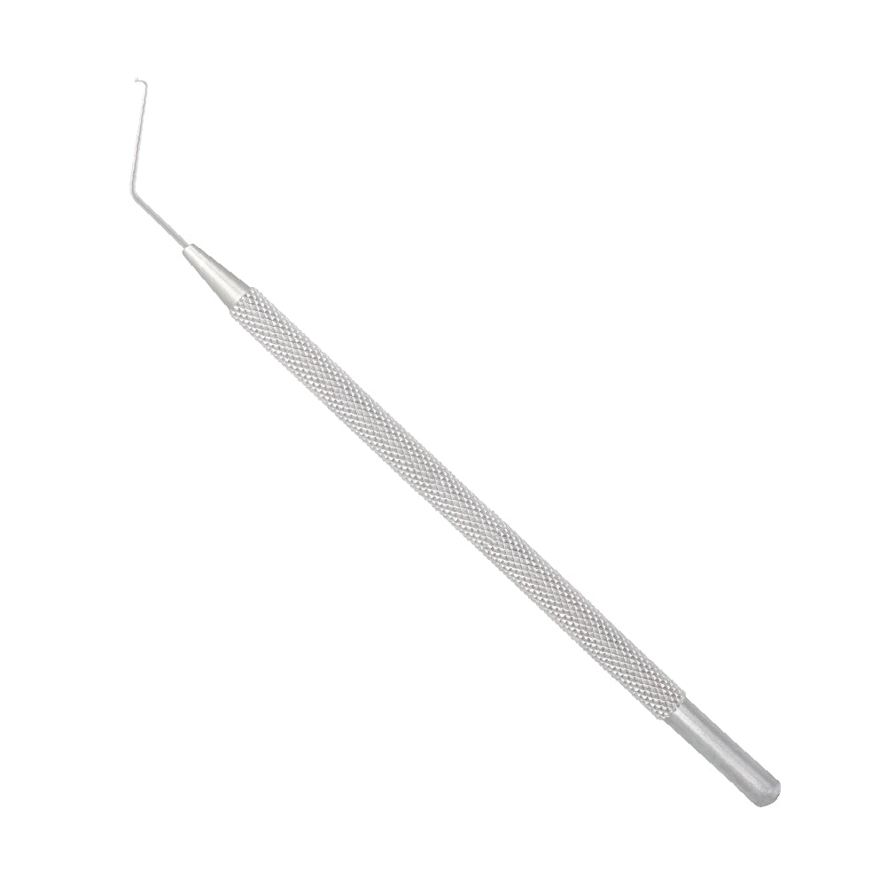 Mushroom Nucleus Manipulator, 0.65 mm, hemi-Ball Tip, Angled, Overall Length 12.5 cm