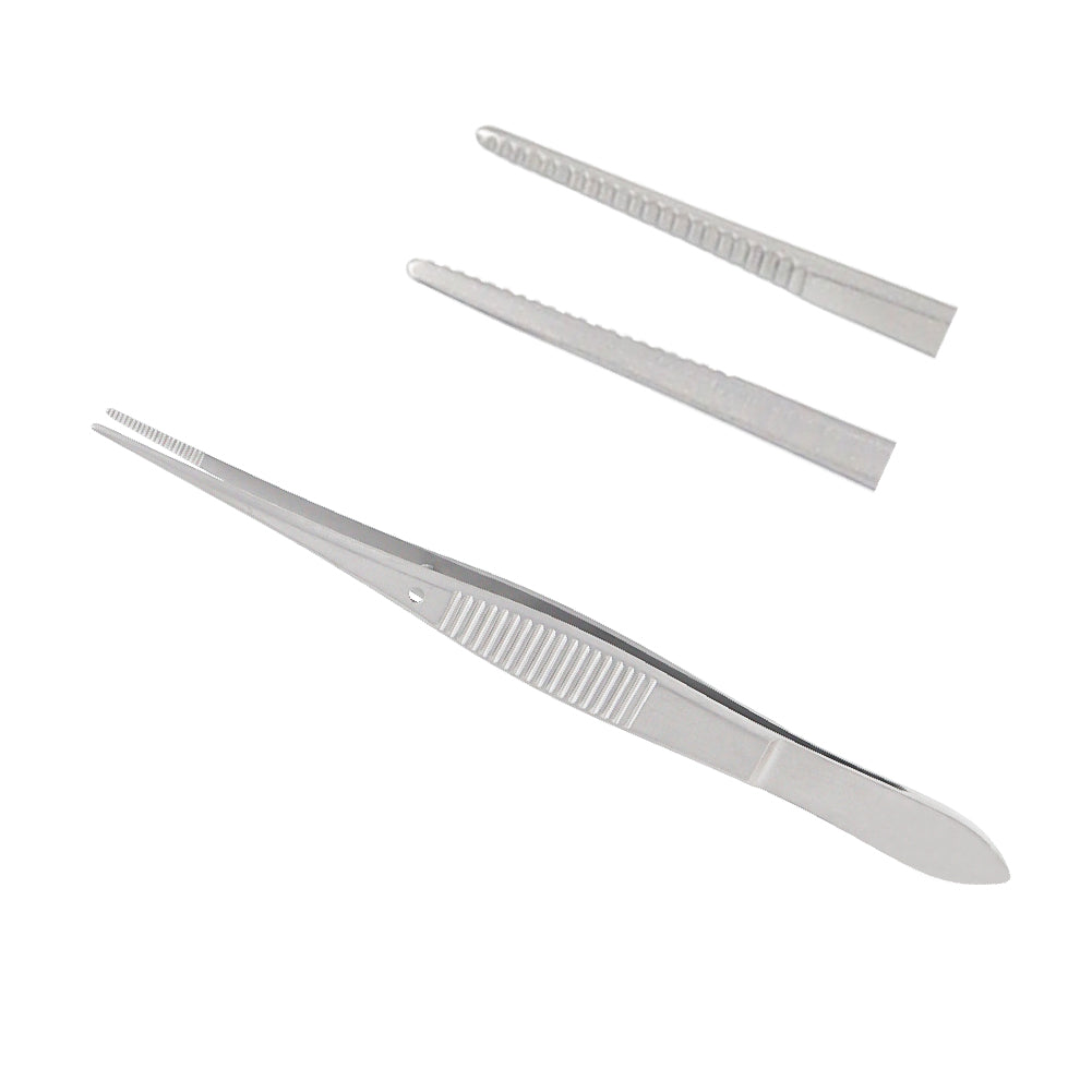 Iris Forceps, Straight, 1 mm, Serrated, Overall Length 10.5 cm