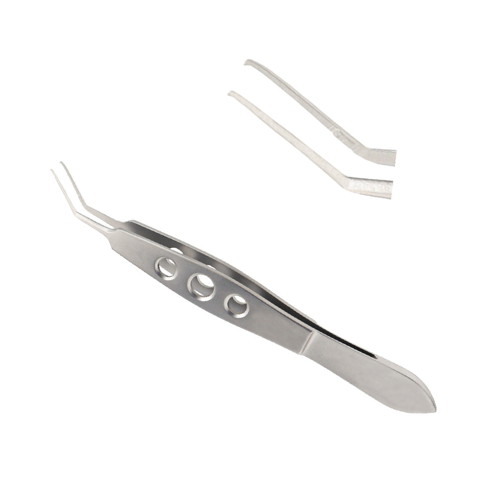 Utrata Capsulorhexis forceps, very delicate grasping tips, overall length 10.5 cm, angle to tip 11 mm