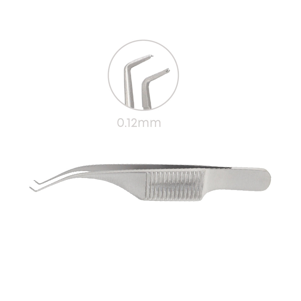 Barraquer, Colibri Micro Suture forceps, 1 x 2 teeth, 0.12 mm, with platform, overall length 7.5 cm