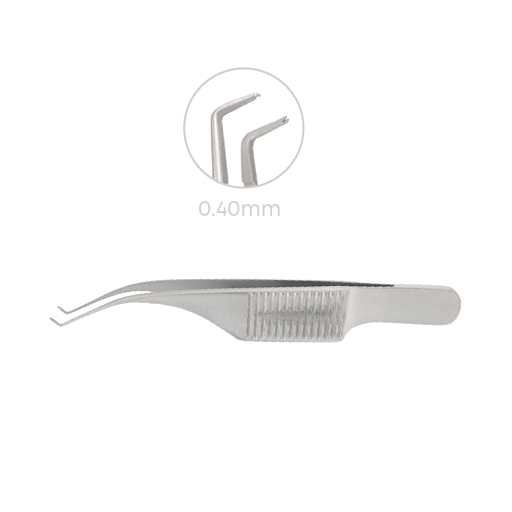 Barraquer, Colibri Micro tying Suture forceps, 1 x 2 teeth, 0.40 mm, without platform, overall length 7.5 cm