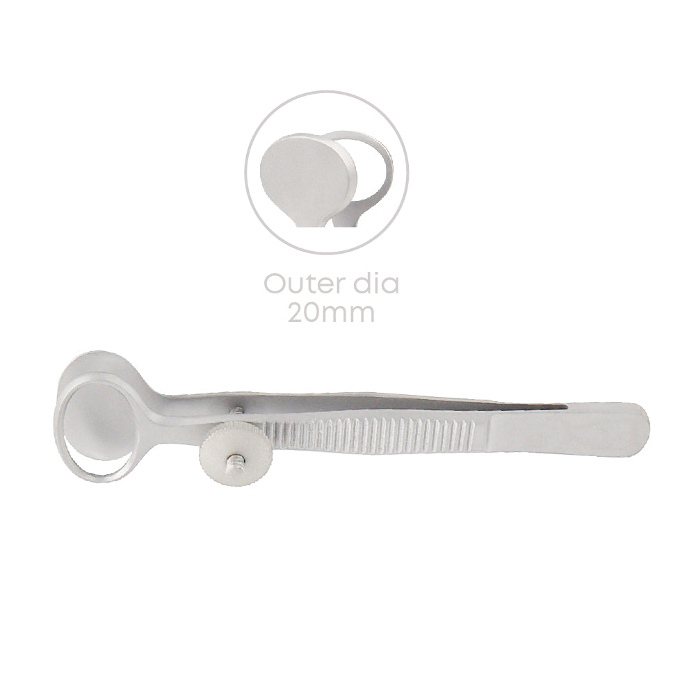 Desmarres Chalazion forceps, oval, O.D 20 mm, overall length 9cm, medium