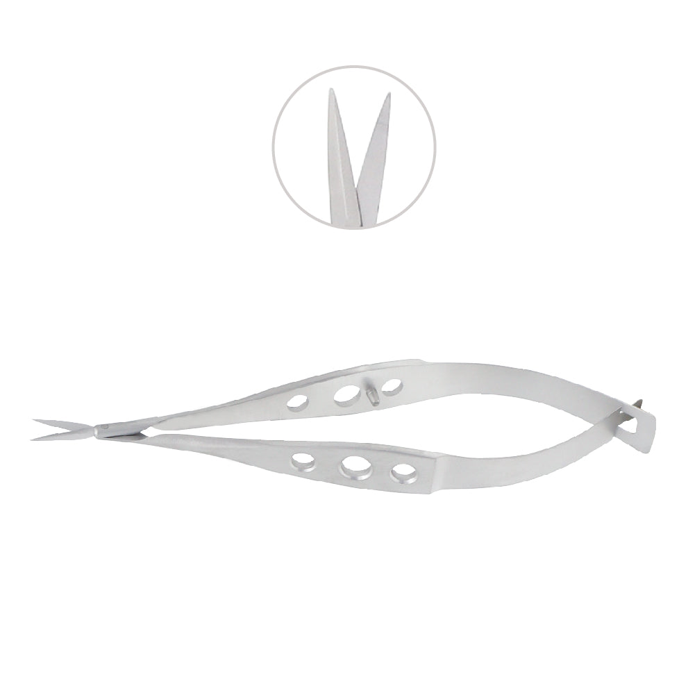 Micro Vannas Scissors, Secondaire Cataract, Straight, Very Delicate, Overall Length 8.5 cm