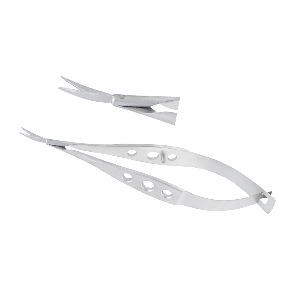 Micro Vannas Scissors, secondaire cataract, curved, very delicate, overall length 8.5 cm