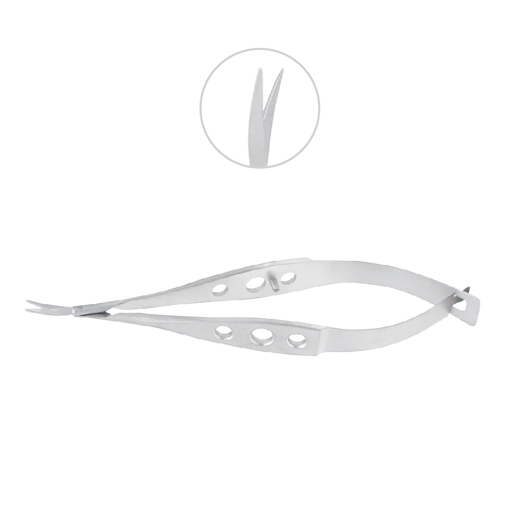 Micro Vannas Scissors, secondaire cataract, curved, very delicate, overall length 8.5 cm