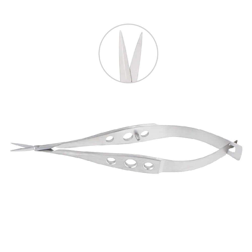 Micro Vannas Scissors, secondaire cataract, straight, very delicate, Blade, overall length 8.5 cm