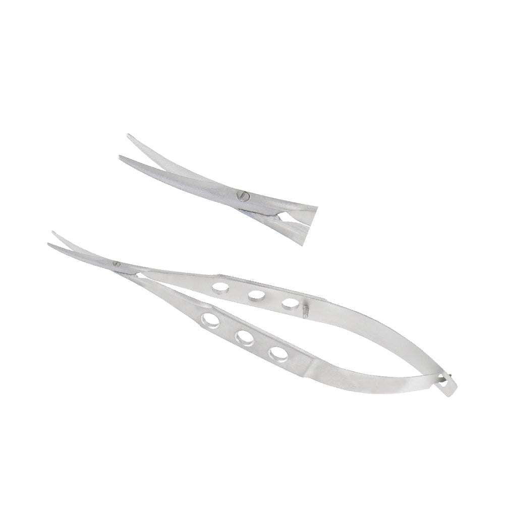 Castroviejo Scissors, curved, 14mm, Blunt, overall length 11.5 cm