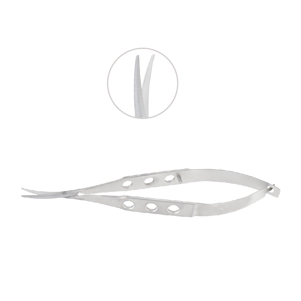 Castroviejo Scissors, curved, 14mm, Blunt, overall length 11.5 cm