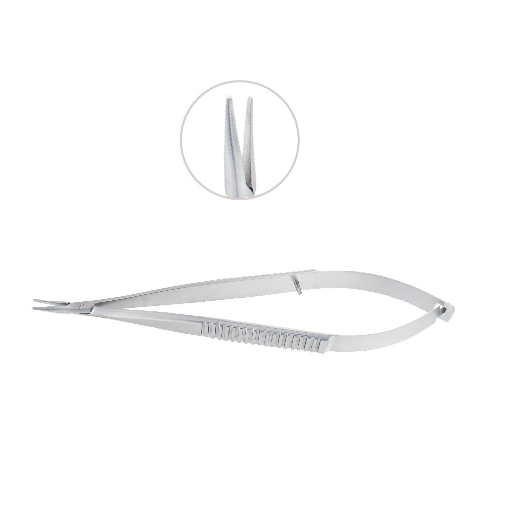 Micro Needle holder, straight, 1.0 x 12 mm, without lock, overall length 14 cm