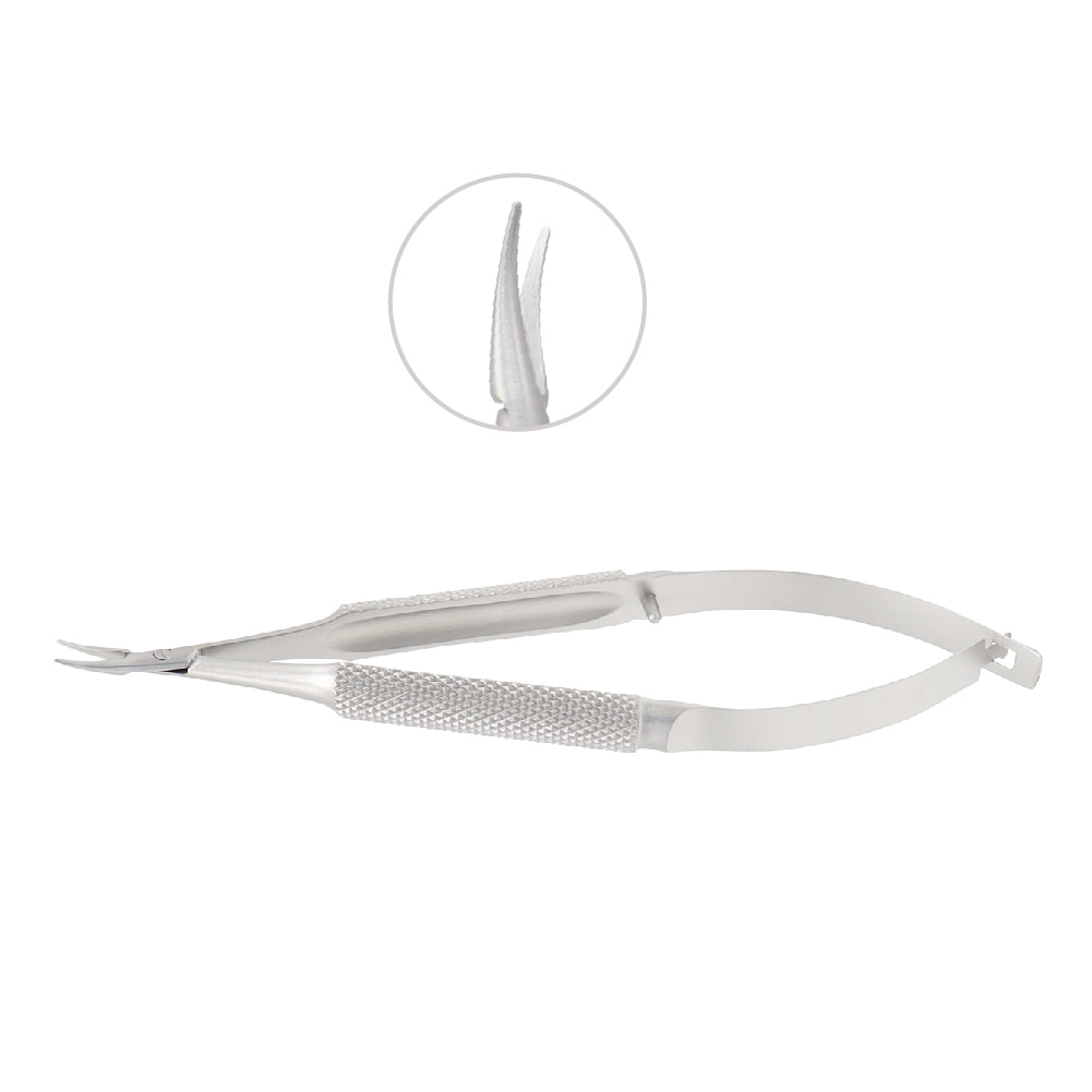 Barraquer, Micro Needle holder, curved, 0.6 x 10 mm, without lock, Overall Length 10.5 cm