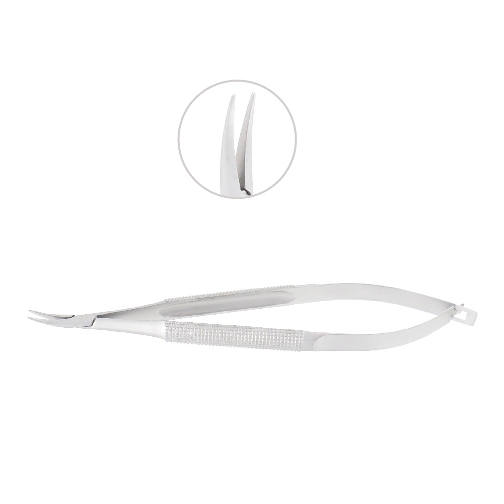 Barraquer Micro Needle Holder, curved, 1 mm, without lock, overall length 12.5 cm