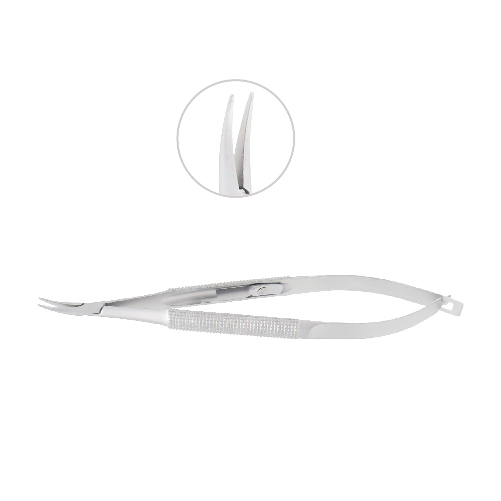 Barraquer, Micro Needle holder, curved, 1 mm, with lock, overall length 12.5 cm