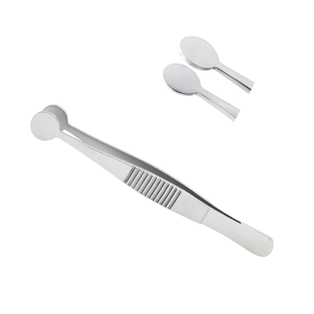 Meibomian Gland Expressor Forceps – 10mm Oval Closed Paddles, 14° Angled