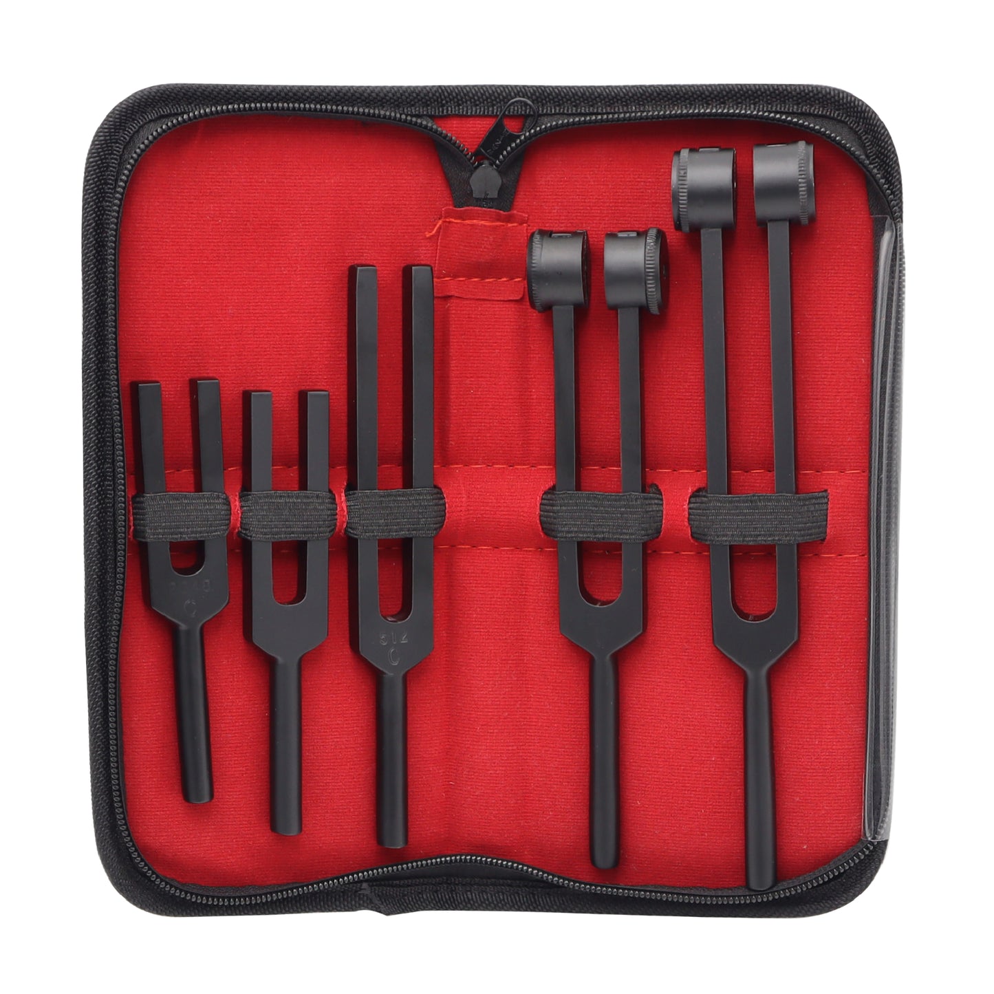 5 Tuning Forks Diagnostic Set – Chiropractor Medical Exam Tools – Black Coated