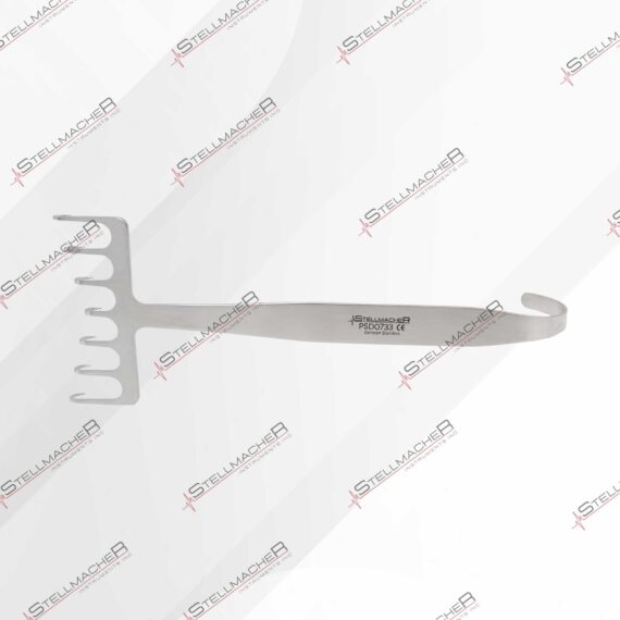 Coronal Brow Lift Retractor - 7 prongs, 5 offset prongs, blade width 7 ...