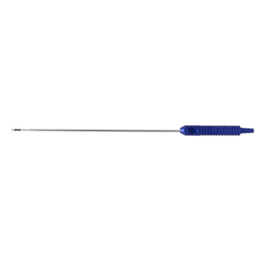 TriFlow Hybrid Liposuction Cannula – 30 cm × Ø 3 mm | 1 Diagonal + 1 Central Hole | Blue Handle