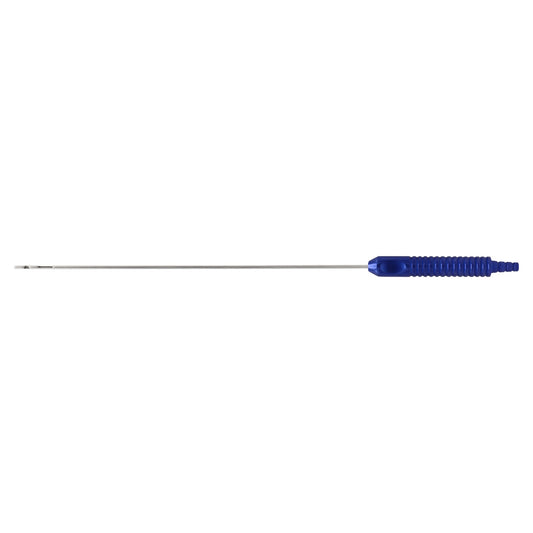 TriFlow Hybrid Liposuction Cannula – 30 cm Ø 4 mm | 1 Central Hole+ 1 Diagonal Port, Blue Handle