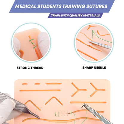 Polyester Braided Sutures USP 3/0 – 12 Pcs Non-Absorbable with Needle