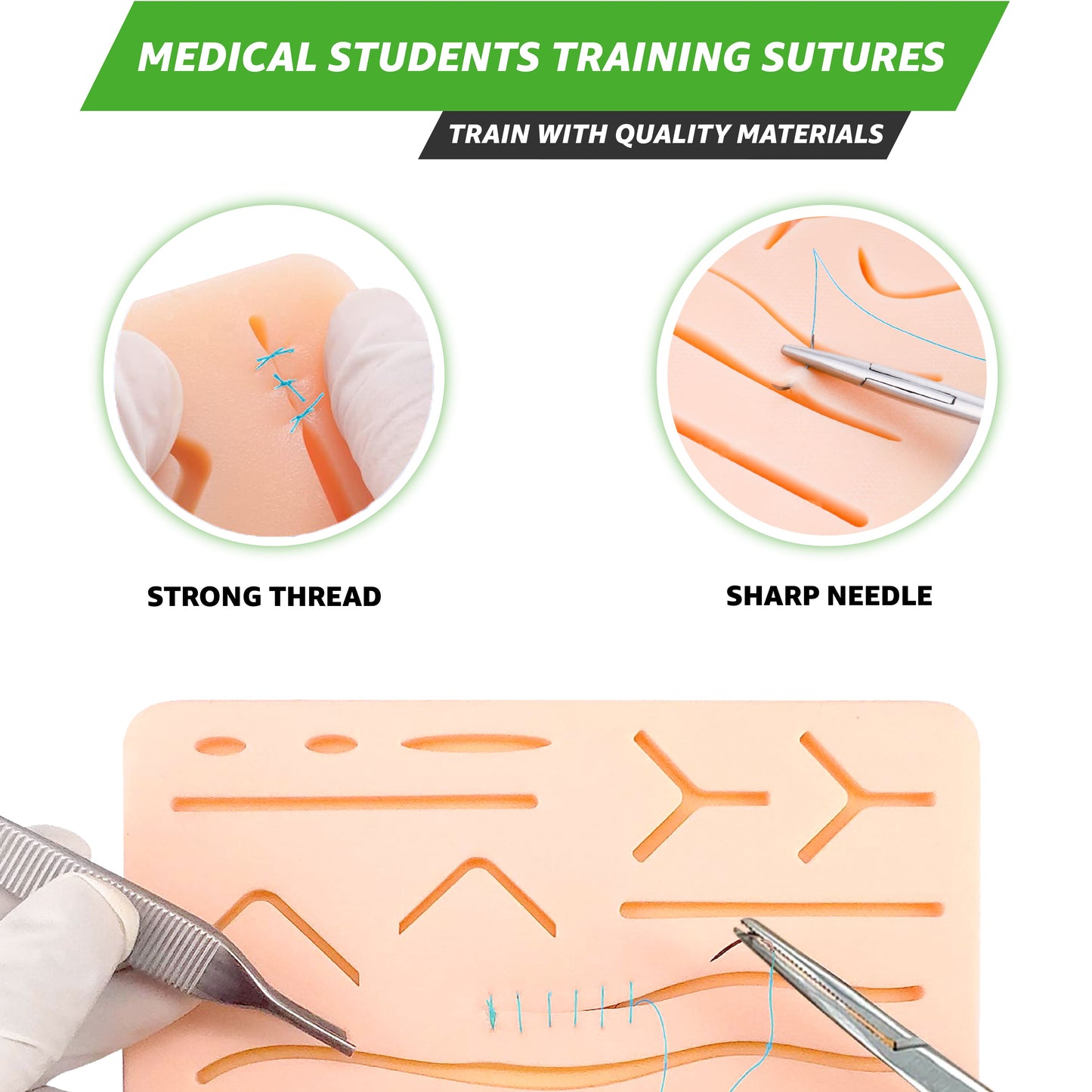 Nylon Monofilament Sutures USP 4/0 – 12 Pcs Non-Absorbable with Needle