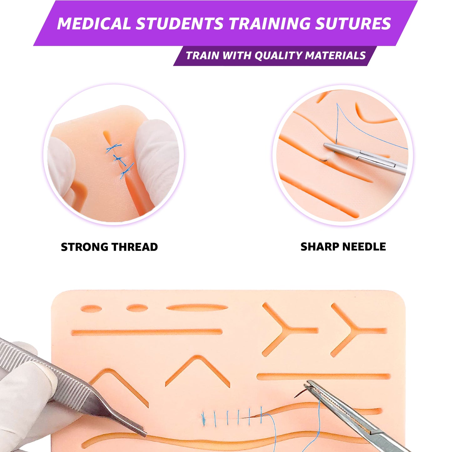 Polypropylene Surgical Sutures USP 4/0 – 12 Pcs Non-Absorbable