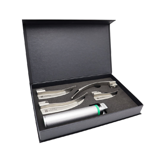 Autoclavable Macintosh Integrated Reusable Laryngoscope Sets (Fiber Optic) Cold Light Guide - Stellmacher Instruments inc.