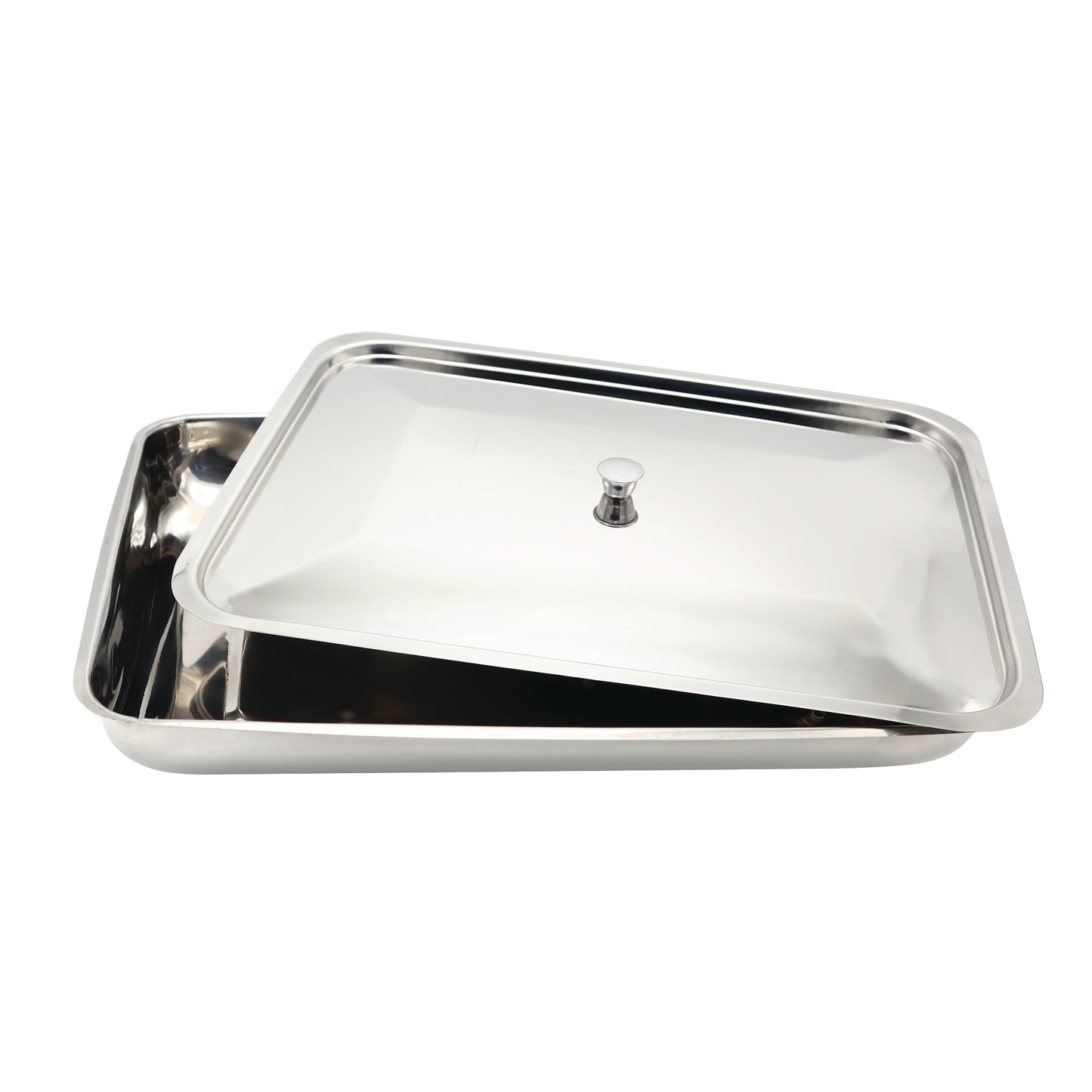 Stainless Steel Instrument Tray with Lid & handle grip