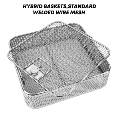 Hybrid Sterilization Basket with Lid – 6×6mm Wire Mesh