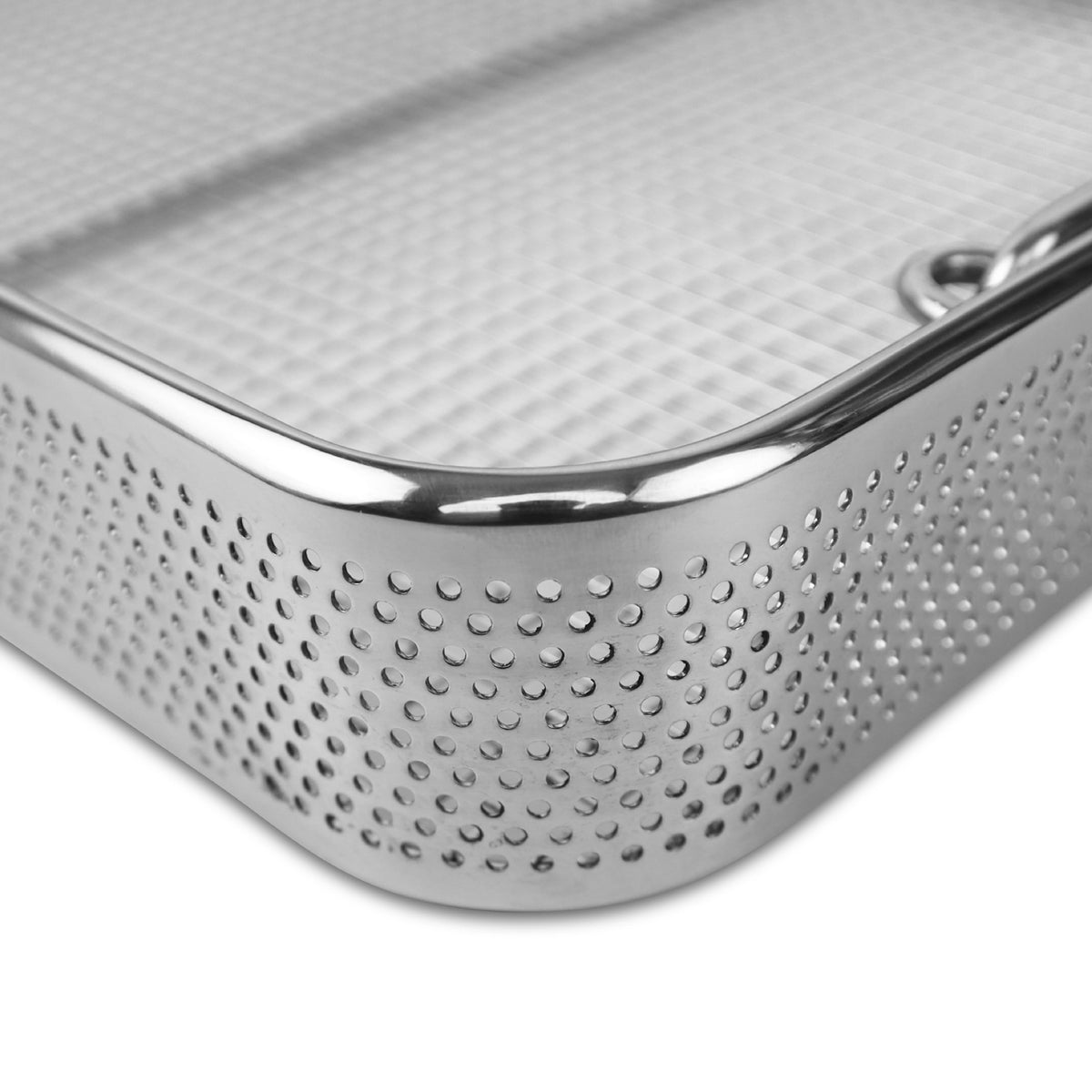 Hybrid Sterilization Basket with Lid – 6×6mm Wire Mesh