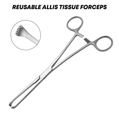 Reusable Allis Tissue Forceps 15cm – Surgical Grasping Clamp