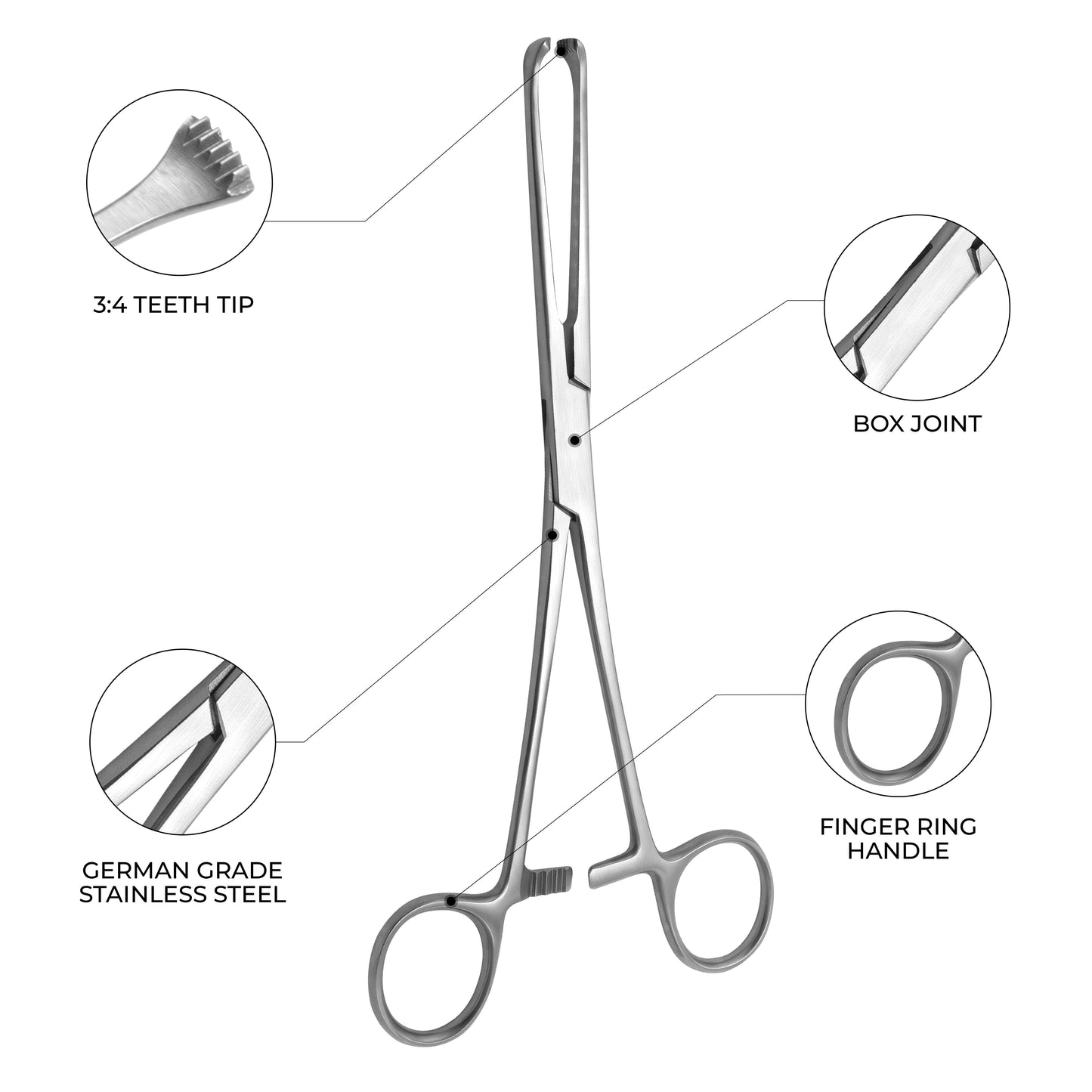 Reusable Allis Tissue Forceps 15cm – Surgical Grasping Clamp