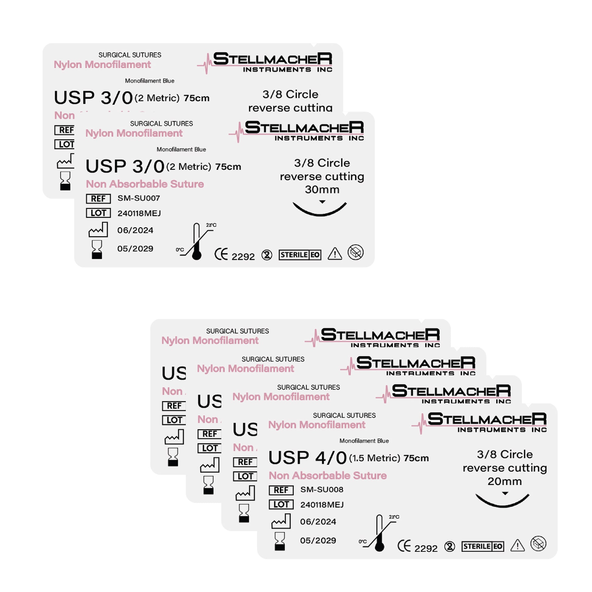 Mixed Surgical Sutures – 20 Pcs Non-Absorbable Suture Kit