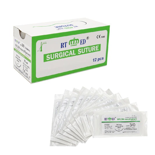 Nylon Suture Thread Kit 3/0 - Pack of 12 - Stellmacher Instruments inc.