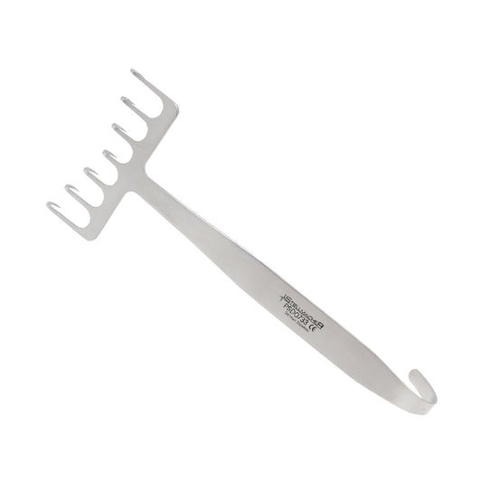 Coronal Brow Lift Retractor - 7 prongs, 5 offset prongs, blade width 70 mm, length 18 cm - Stellmacher Instruments inc.