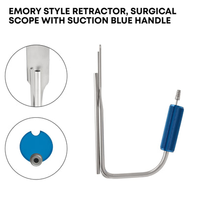Emory-Style Endoscopic Retractor with Suction – 6mm Scope, 25.4 × 254mm Blade