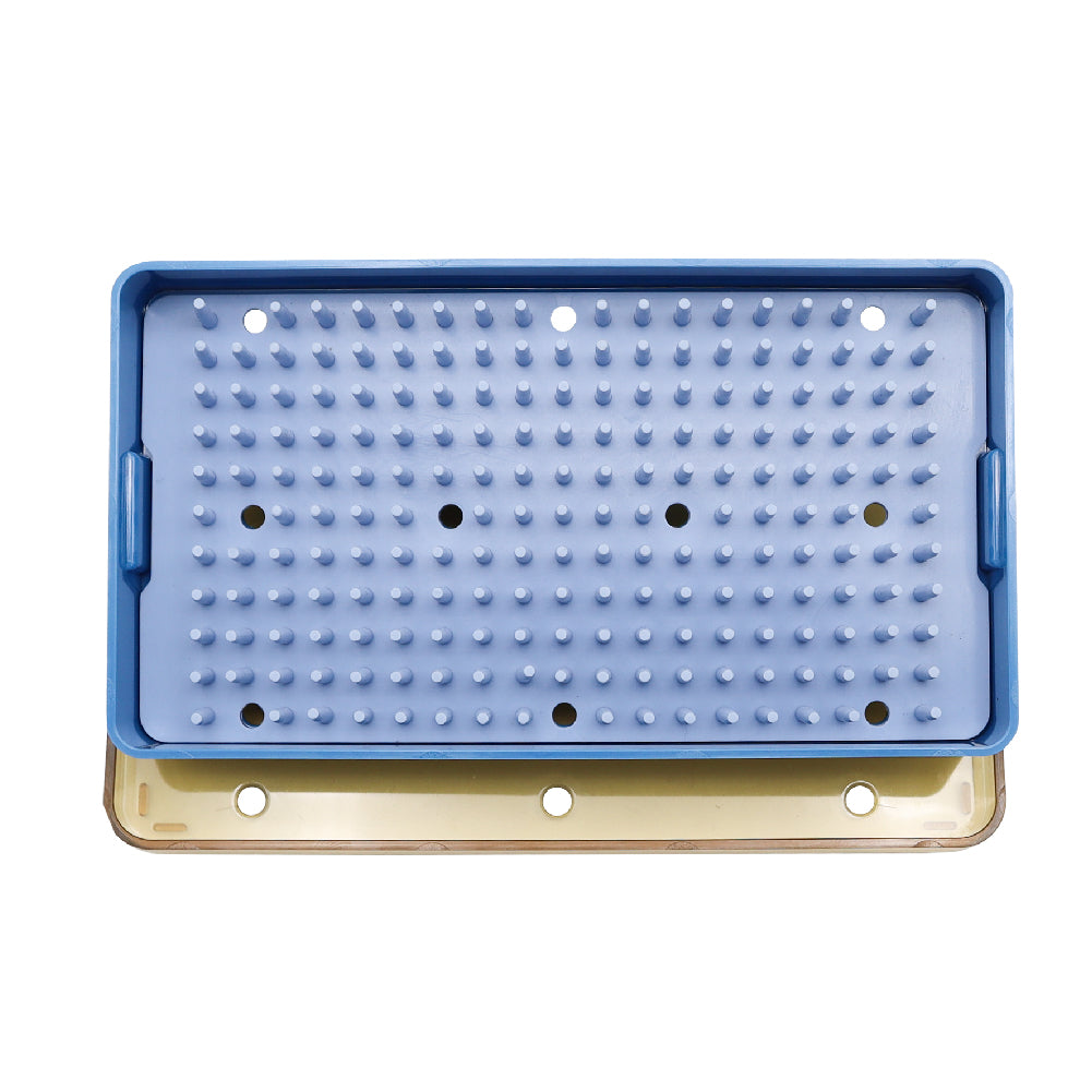 Plastic Sterilization Tray with Silicone Finger Mat - 160 x 90 x 22mm - Stellmacher Instruments inc.