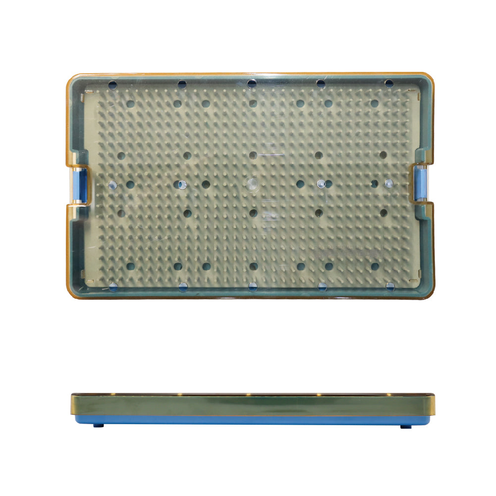 Plastic Sterilization Tray with Silicone Finger Mat - 265 x 160 x 22mm - Stellmacher Instruments inc.