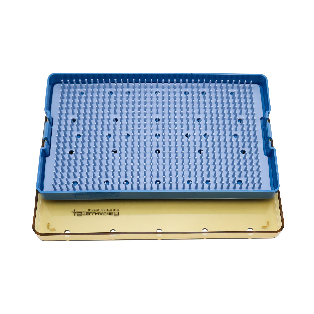 Plastic Sterilization Tray with Silicone Finger Mat - 265 x 160 x 22mm - Stellmacher Instruments inc.