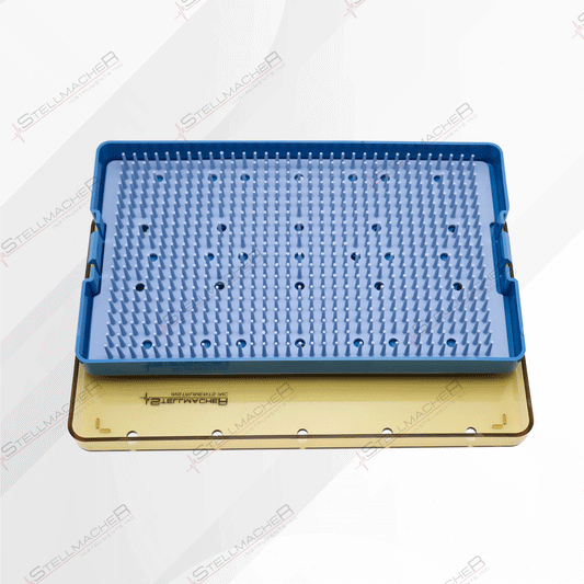 Plastic Sterilization Tray with Silicone Finger Mat - 265 x 160 x 22mm