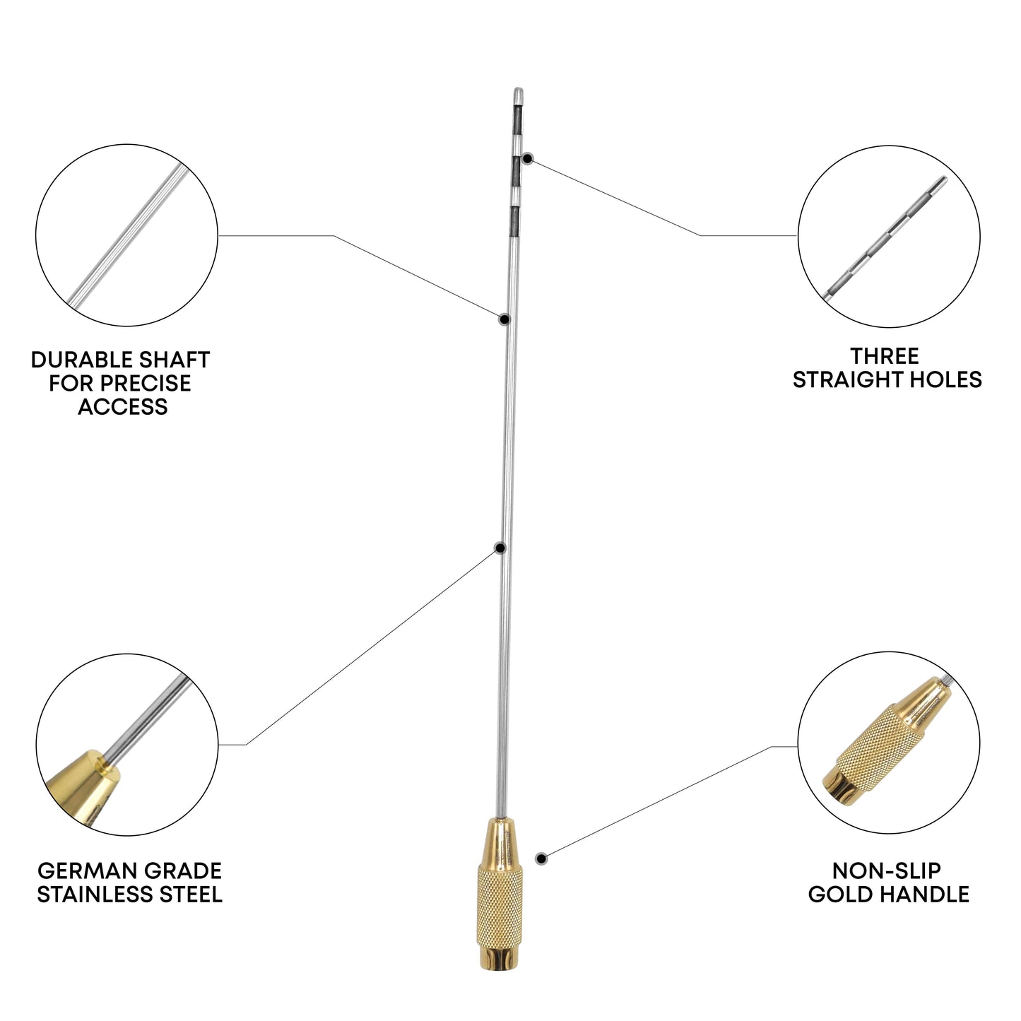 TRIPORT Fournier Liposuction Cannula – 3 Straight Holes