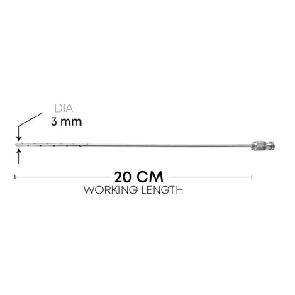 ENTNER Multiport Liposuction Cannula – 22 Holes, Ø3mm × 20cm, Luer-Lock