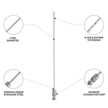 Micro Liposuction Cannula – 8 Holes, Ø2mm × 15cm, Luer-Lock | Facial Contouring