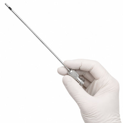Micro Facial Liposuction Cannula – Single Central Port, Ø2mm × 10cm, Luer-Lock