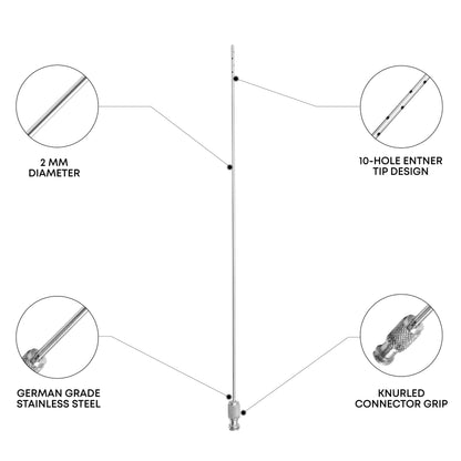 10-Hole Tumescent Infiltration Cannula – Ø2mm × 25cm, Luer-Lock