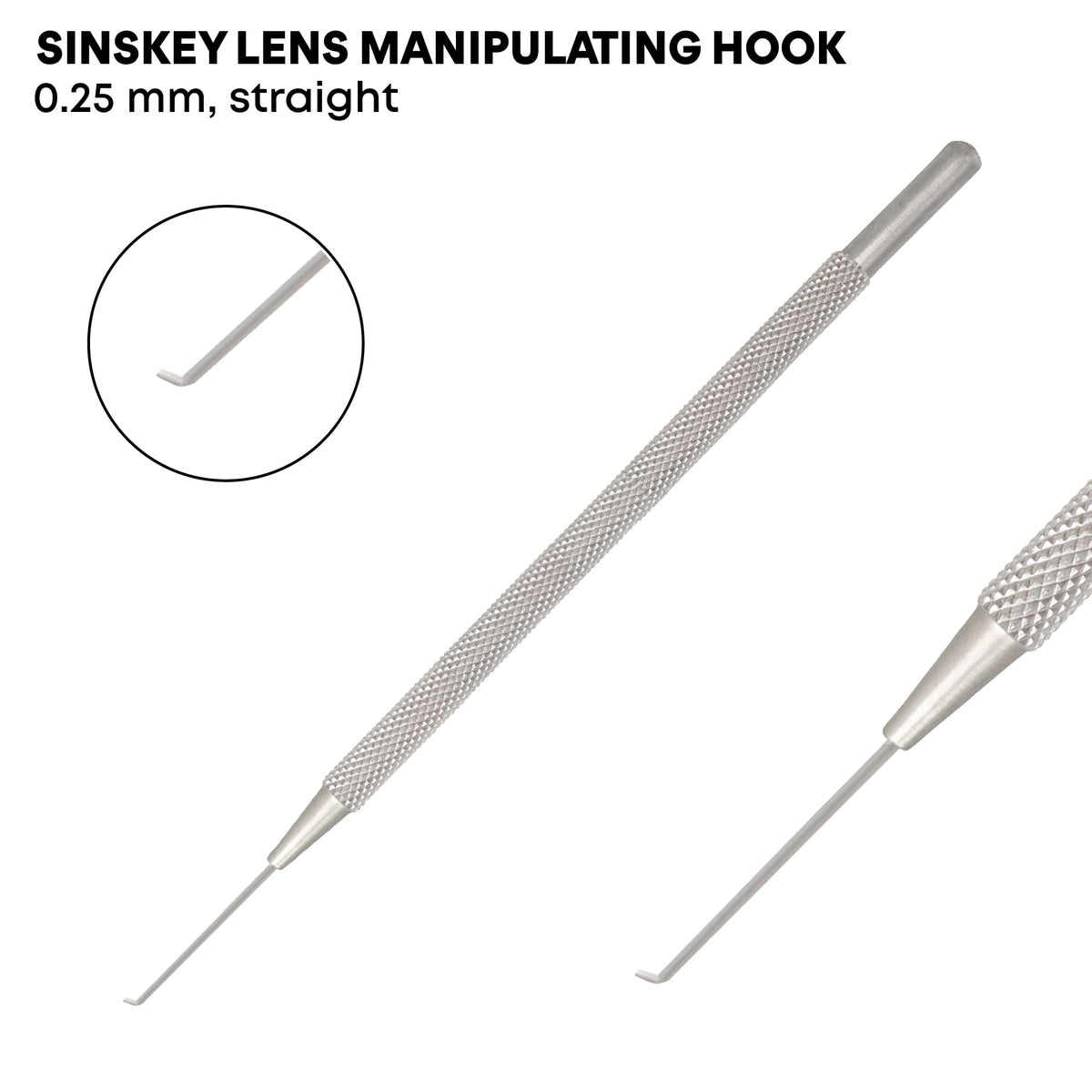 Sinskey Lens Manipulating Hook – 0.25mm Straight, 12.5cm